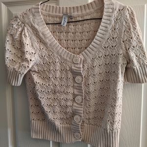 Caslon Crochet cropped cardigan